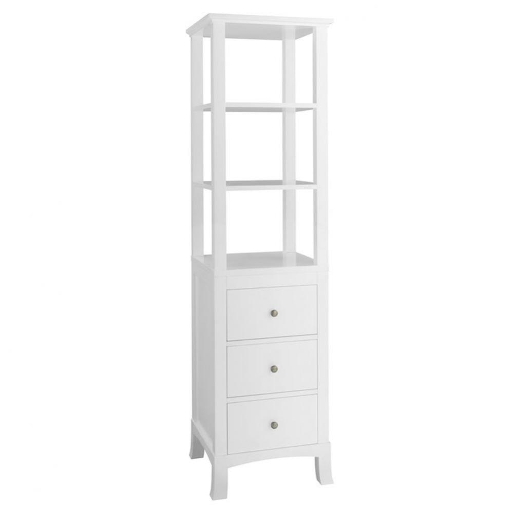 20'' Bedford Transitional Linen Cabinet Storage Tower in White