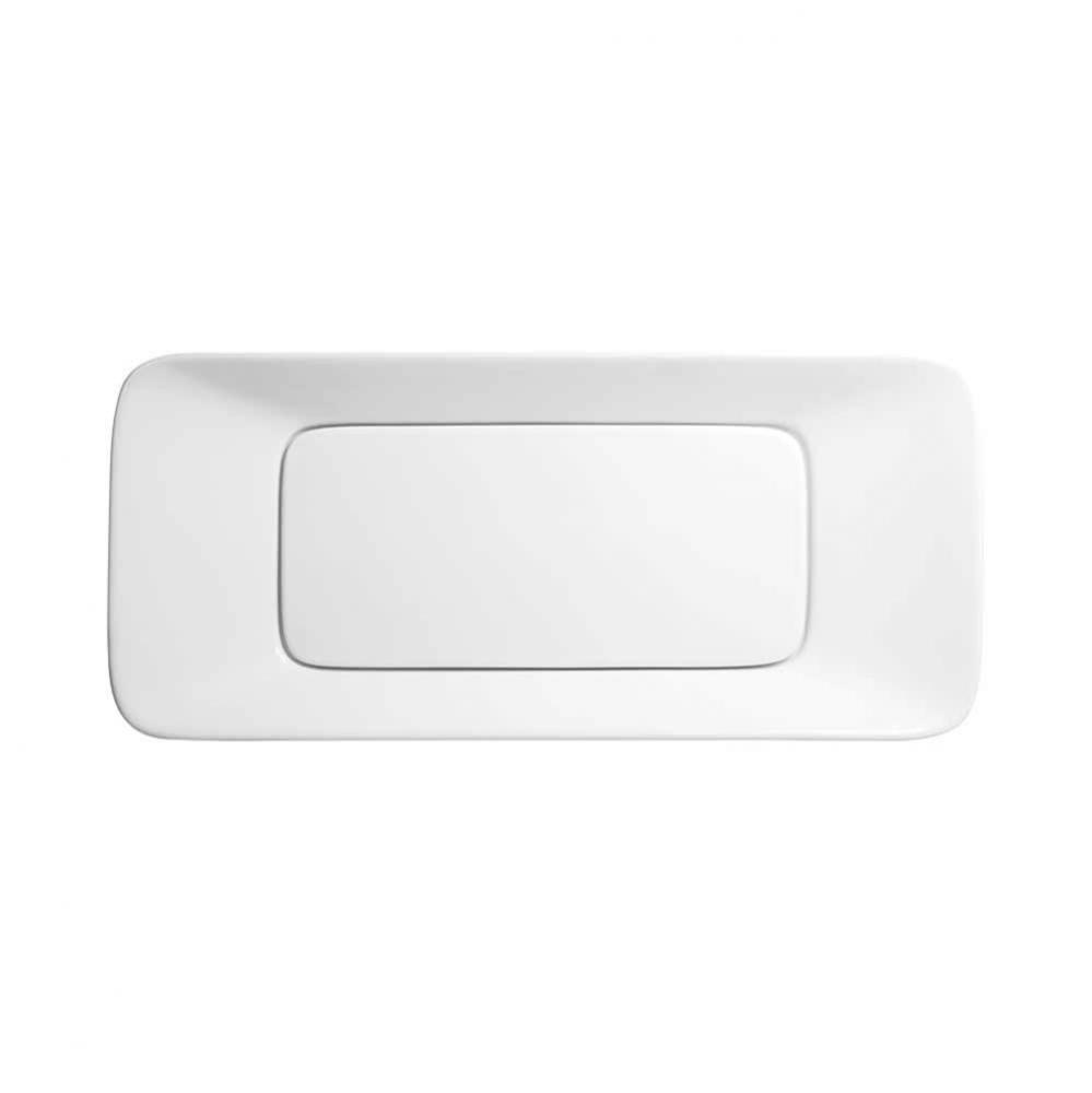 31'' Level Rectangular Ceramic Vessel Above Counter with out Overflow in White