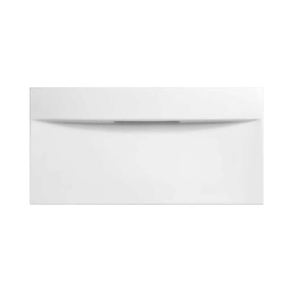 27'' Imprint Rectangular Ceramic Vessel About Counter with out Overflow in White