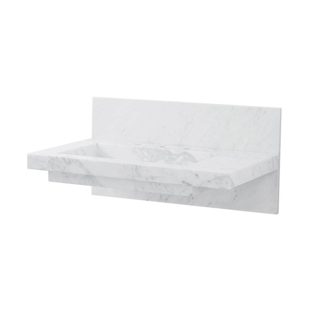 31'' Free Floating Plane Mable Sinktop-Carrara White