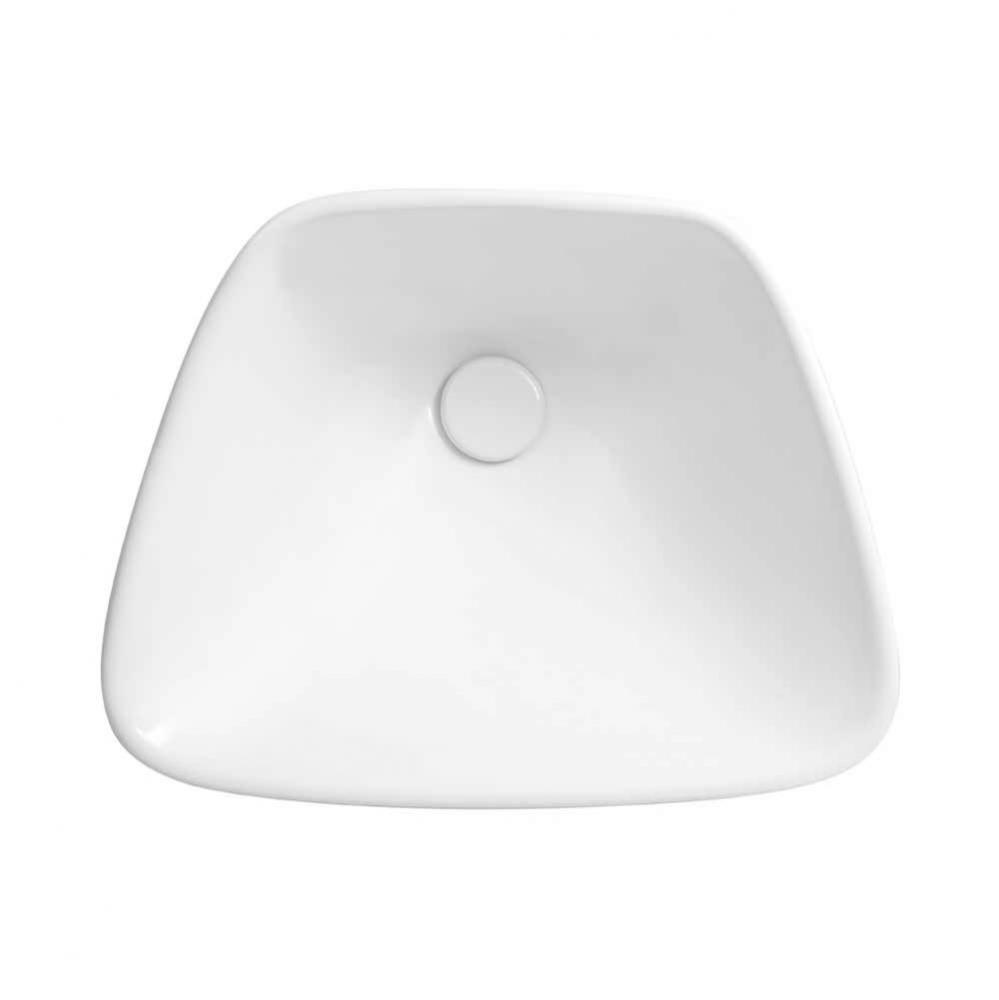 19'' Trapezoid Ceramic Drop-in Vessel with out Overflow in White
