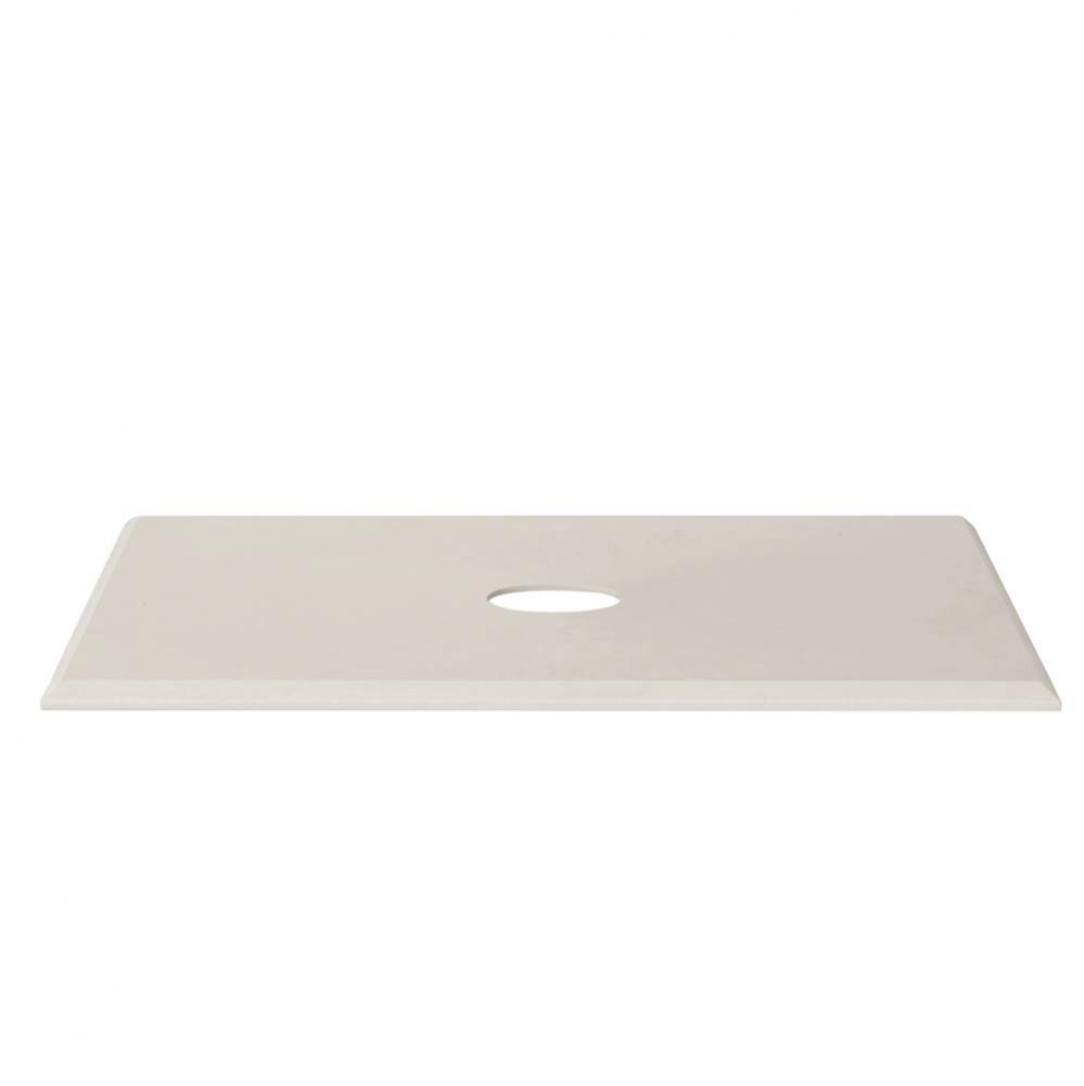 Brit - 27'' wide white stone vanity beveled top with drain hole - Wide White Techstone