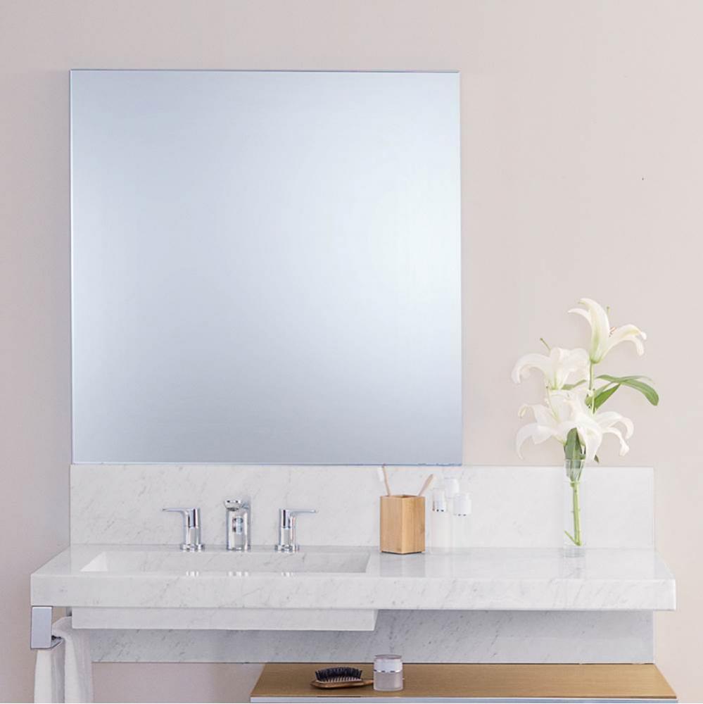 31'' Free Square Mirror with Aluminum Frame in Polished Nickel