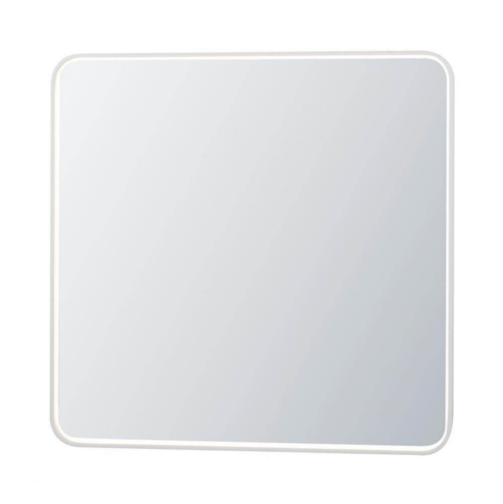 31'' Free Square Mirror with Wood Frame in White