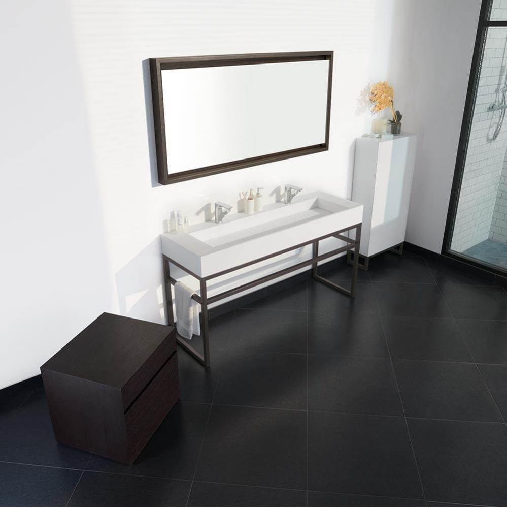 63'' Marco Metal Bathroom Vanity Console for Double Sink - Dark Bronze