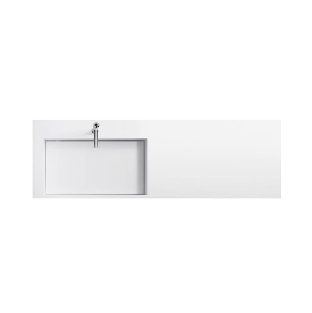 63'' Marco Rectangular Solid Surface Sinktop with Single Faucet Hole and with out overfl