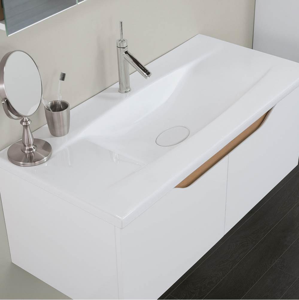 43'' Pure Rectangular Ceramic Vessel Sinktop with Single Faucet and with out Overflow in