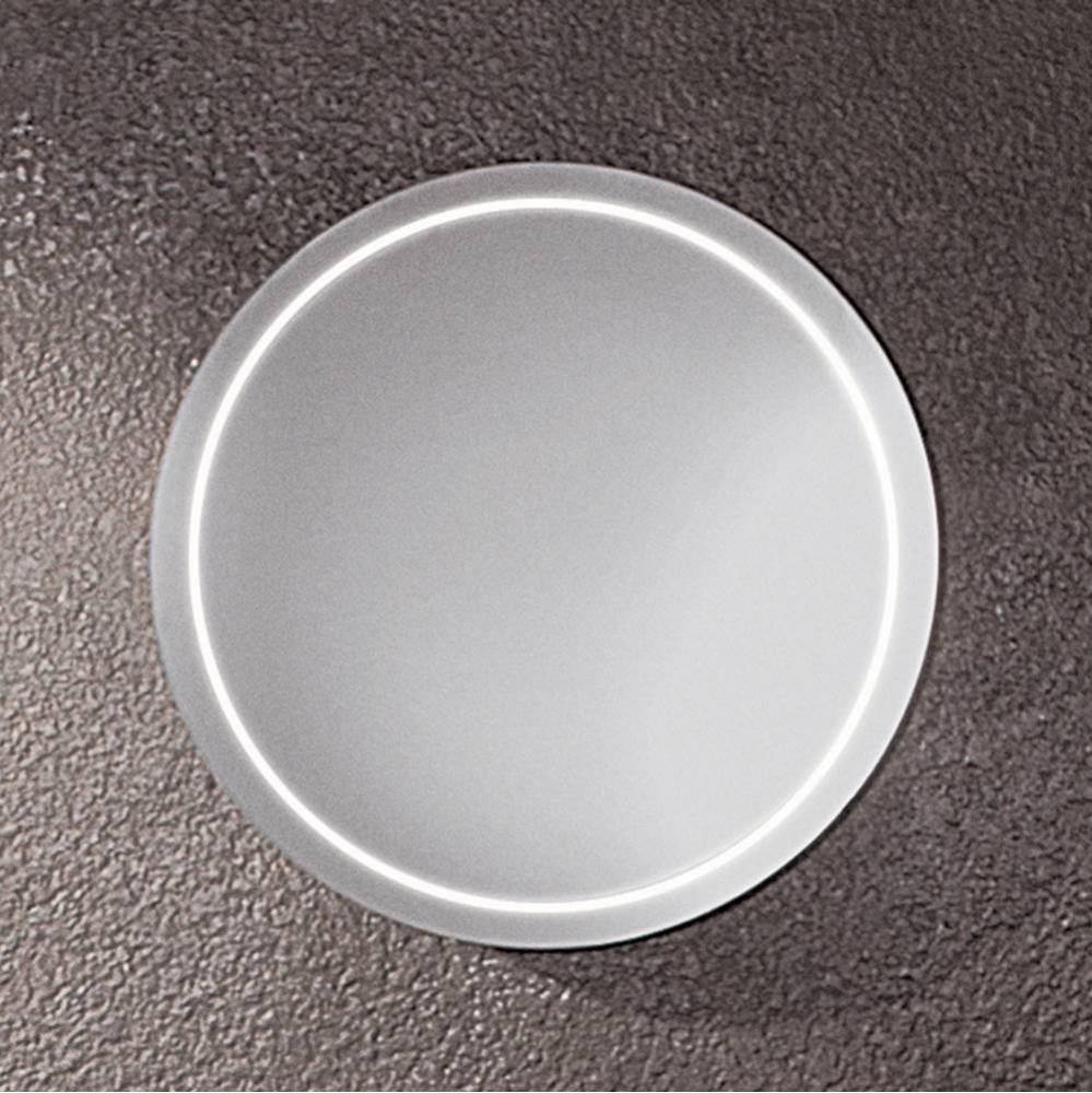 20'' Waterspace Round Mirror with LED in Ebo Gray