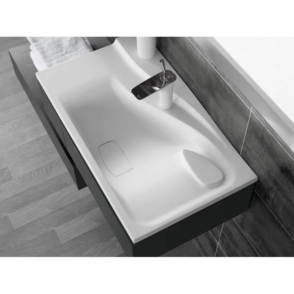 30'' Vento Rectangular Ceramic Sinktop with Single Faucet Hole and with out Overflow in