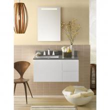 Ronbow 018936-L-E23 - 36'' Chloe Bathroom Vanity Base Cabinet in Glossy White - Large Drawer on Left