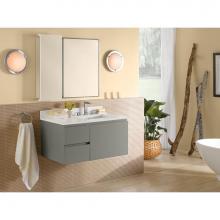 Ronbow 018936-R-E23 - 36'' Chloe Bathroom Vanity Base Cabinet in Glossy White - Large Drawer on Right