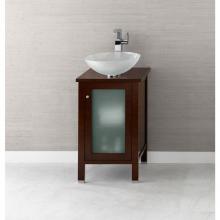 Ronbow 036918-1-H01 - 18'' Cami Bathroom Vanity Base Cabinet with Frosted Glass Door in Dark Cherry