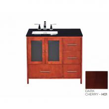 Ronbow 039236-1L-H01 - 36'' Juno Bathroom Vanity Cabinet Base in Dark Cherry - Doors on Left