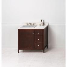 Ronbow 051736-3L-W01 - 36'' Briella Bathroom Vanity Cabinet Base with Tapered Leg in White - Door on Left