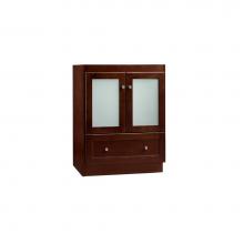 Ronbow 080824-1-H01 - 24'' Shaker Bathroom Vanity Cabinet Base in Dark Cherry - Frosted Glass Doors