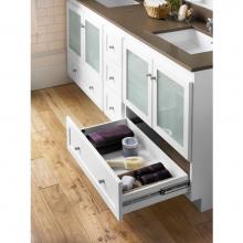 Ronbow 080830-1-W01 - 30'' Shaker Bathroom Vanity Cabinet Base in White - Frosted Glass Doors