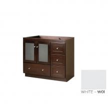 Ronbow 081930-1L-H01 - 30'' Shaker Bathroom Vanity Cabinet Base in Dark Cherry - Frosted Glass Doors on Left
