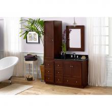 Ronbow 081936-3L-H01 - 36'' Shaker Bathroom Vanity Cabinet Base in Dark Cherry - Wood Doors on Left