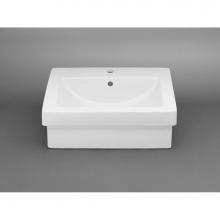 Ronbow 200213-WH - 21'' Camber Rectangular Ceramic Vessel Bathroom Sink in White