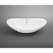 Ronbow 200223-WH - 26'' Ellipse Oval Ceramic Vessel Bathroom Sink in White