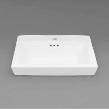 Ronbow 200480-8-WH - 19'' Rhombus Square Tapered Ceramic Drop-in Bathroom Sink in White