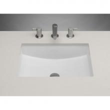 Ronbow 200520-WH - 19'' Plane Rectangular Ceramic Undermount Bathroom Sink in White