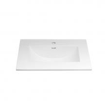 Ronbow 212225-1-WH - 25'' Kara™ Ceramic Sinktop with Single Faucet Hole in White