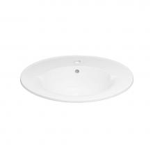 Ronbow 218023-1-WH - 24'' Leonie Ceramic Drop-inBathroom Sink with Single Faucet Hole in White