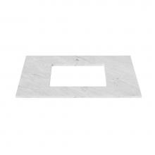 Ronbow 302237-1-CW - 37'' Stone top for single Rectangular Undermount sink with Single faucet hole in Carrara