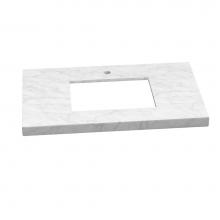 Ronbow 303337-1-CW - 37'' x 22'' WideAppeal™ Marble Vanity Top in Carrara White - 2'' T