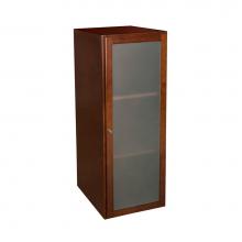 Ronbow 679018-1-H01 - 18'' Shaker  Linen Cabinet Storage Tower with Frosted Glass Door in Dark Cherry