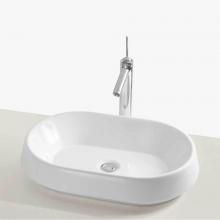 Ronbow E022003-WH - 23'' Stadium Oval Above Counter Ceramic Vessel with out Overflow in White