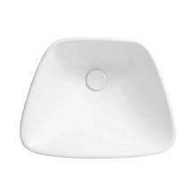 Ronbow E022005-WH - 19'' Trapezoid Ceramic Drop-in Vessel with out Overflow in White