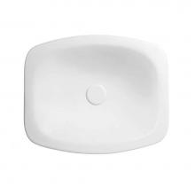Ronbow E022101-WH - 19'' Cameo Oval Ceramic Drop-in Vessel with out Overflow in White