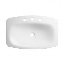 Ronbow E022104-8-WH - 19'' Era Rectangular Drop-in Ceramic Vessel with 8'' Widespread with out Overf