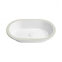 Ronbow E022201-WH - 22'' Forge Ceramic Vessel - Oval Undercounter with out overflow - White