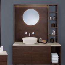 Ronbow E035112-E56 - 20'' Noce Round Mirror with LED in American Walnut