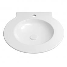 Ronbow E082520-1-WH - 19'' Waterspace Round Sinktop Stone Vessel with out Overflow in White