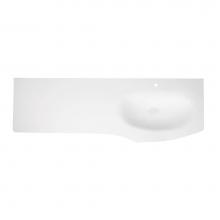 Ronbow E092766-1-A23 - 66'' Forma Solid Surface Sinktop in Glossy White - Single Faucet Hole