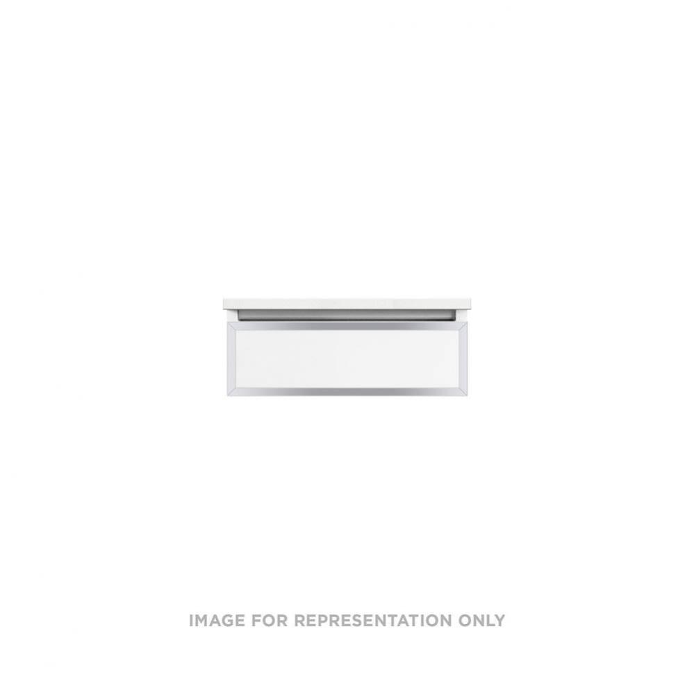 Profiles Framed Vanity, 24'' x 7-1/2'' x 18'', White, Chrome Frame,