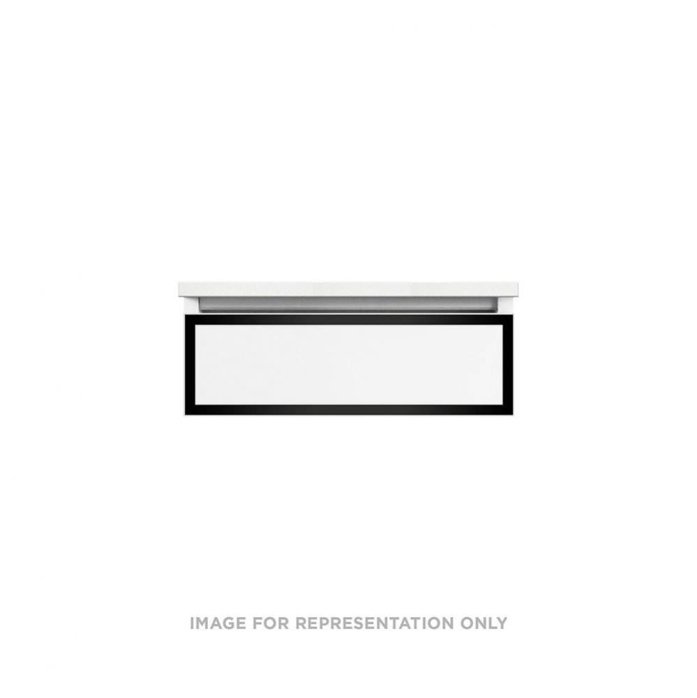 Profiles Framed Vanity, 24'' x 7-1/2'' x 18'', White, Matte Black Fr