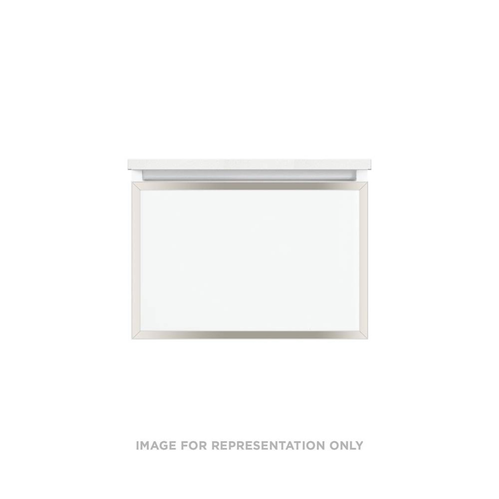 Profiles Framed Vanity, 24'' x 15'' x 18'', Satin White, Polished Ni