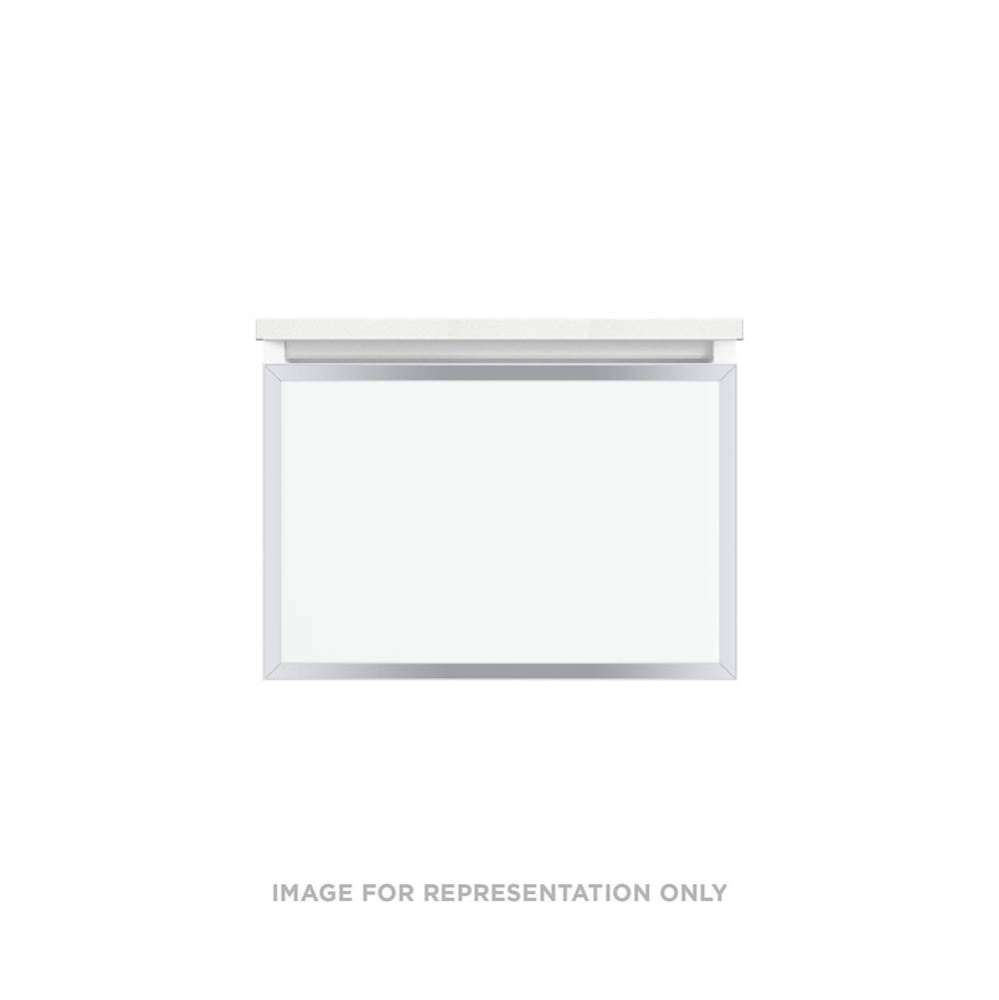 Profiles Framed Vanity, 24'' x 15'' x 18'', Matte White, Chrome Fram