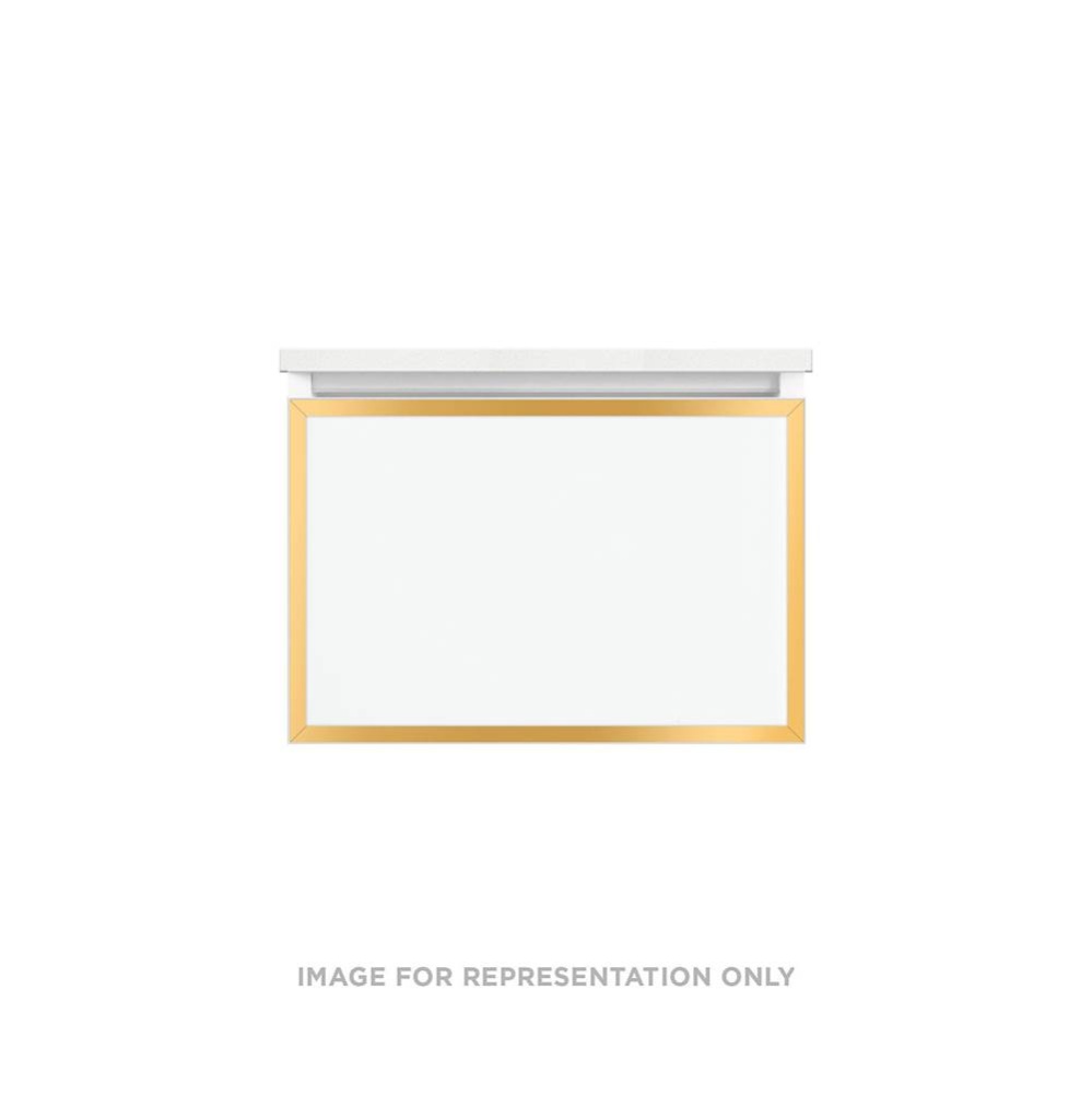 Profiles Framed Vanity, 24'' x 15'' x 18'', Matte White, Matte Gold