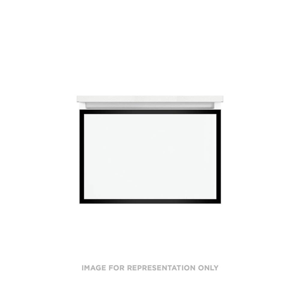 Profiles Framed Vanity, 24'' x 15'' x 21'', Satin White, Matte Black