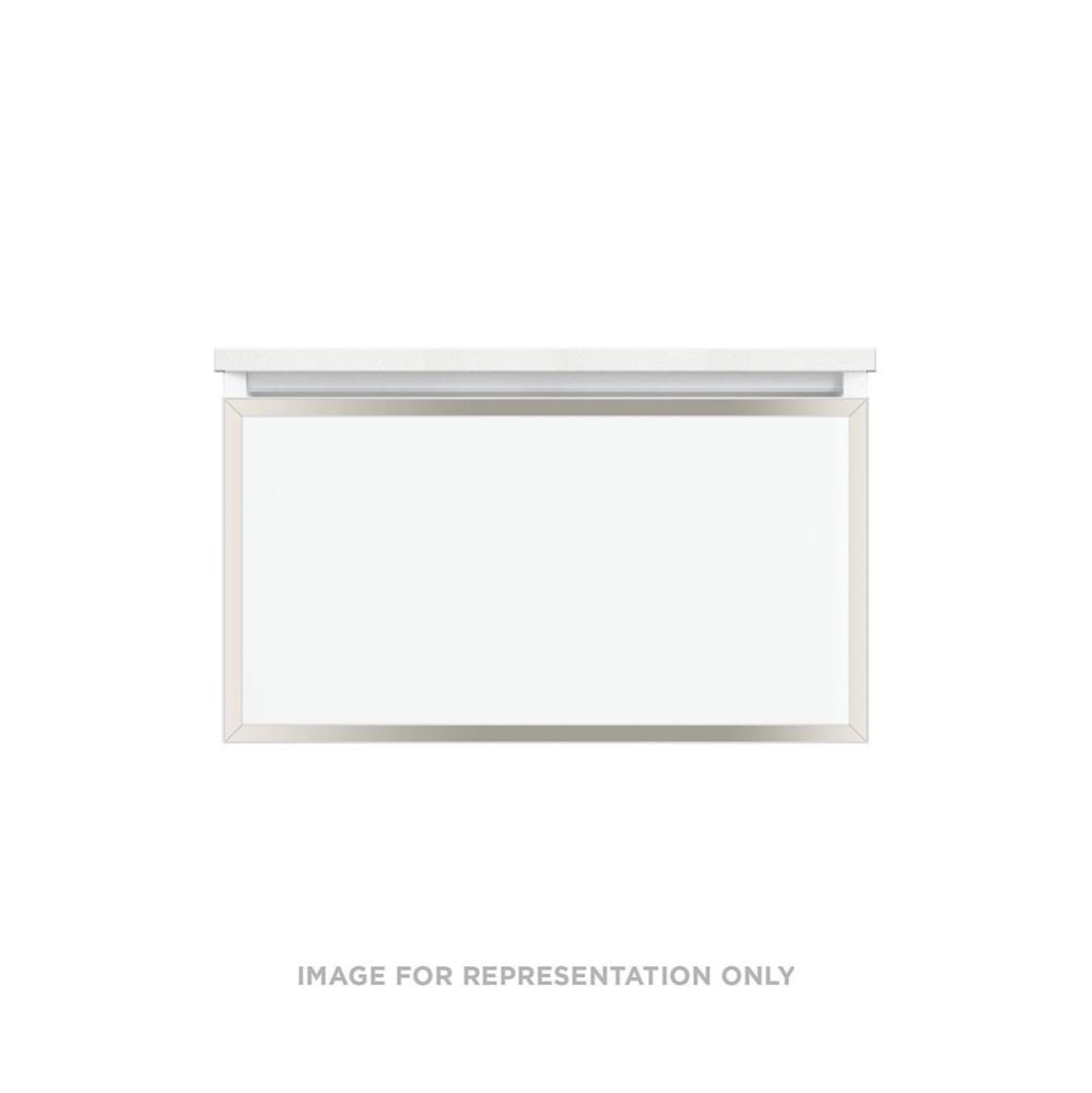 Profiles Framed Vanity, 30'' x 15'' x 18'', Matte Gray, Polished Nic