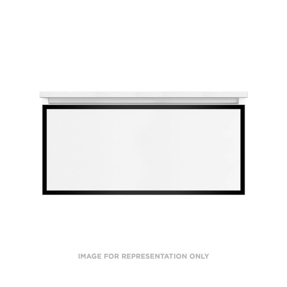 Profiles Framed Vanity, 36'' x 15'' x 18'', Tinted Gray Mirror, Matt