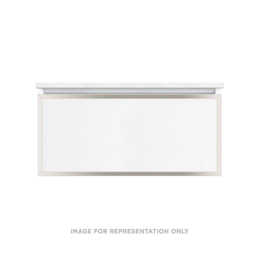 Profiles Framed Vanity, 36'' x 15'' x 18'', Matte White, Polished Ni