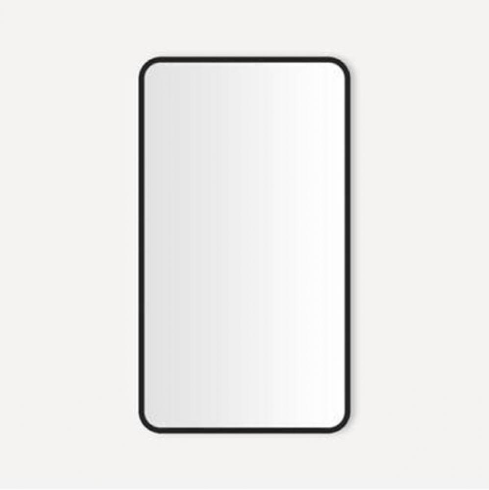 MIRROR, ROUND CORNER METAL 2034, MAT BLK