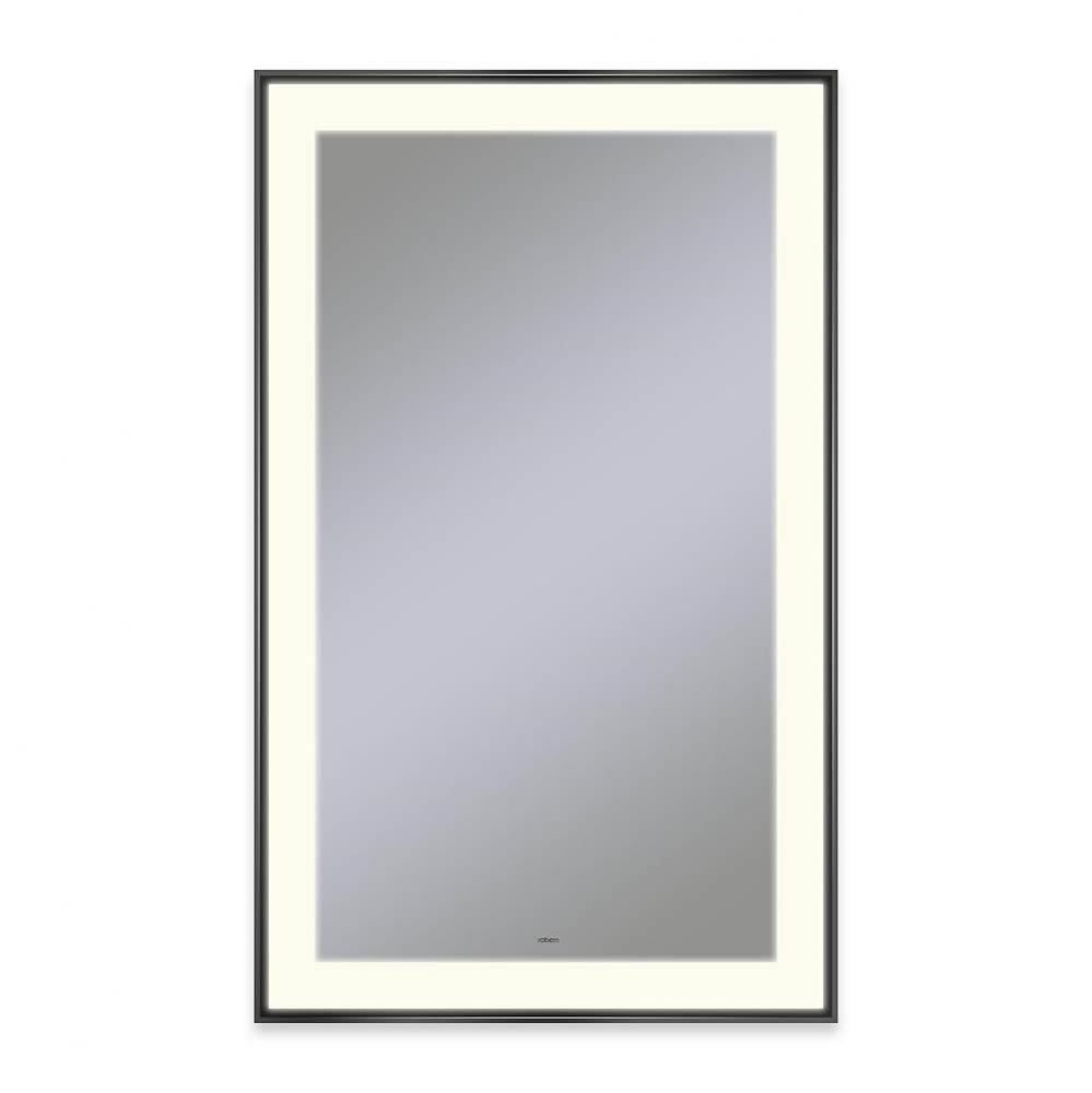 Sculpt Lighted Mirror, 25'' x 41'' x 2-1/4'', Slim Museum Frame, Mat